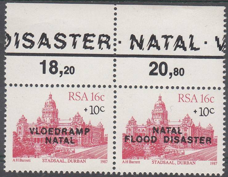 RSA 1987: NATAL RELIEVE FUND PAIR MNH (SACC 633-634)