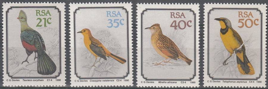 RSA 1990 SOUTH AFRICAN BIRDS FULL SET MNH (SACC 727-730)