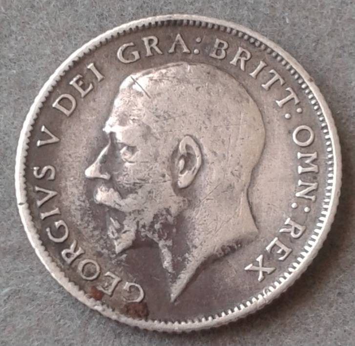 1911 British sterling silver sixpence