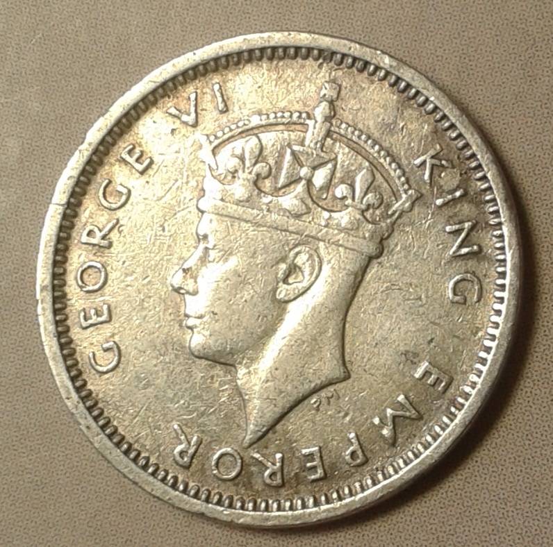 1942 Southern Rhodesia sterling silver threepence.