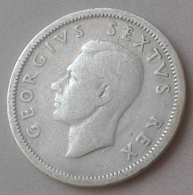 Union 1948 silver sixpence