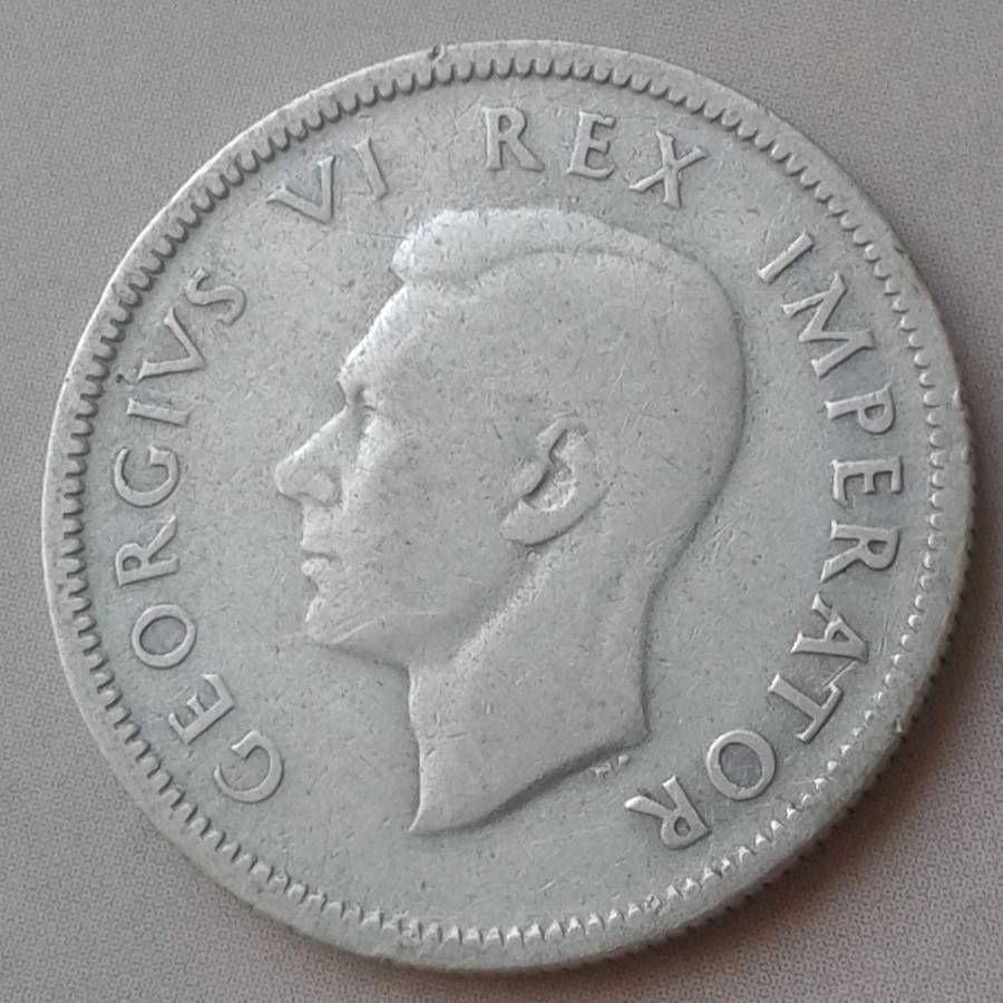 Lower mintage 1945 union silver shilling