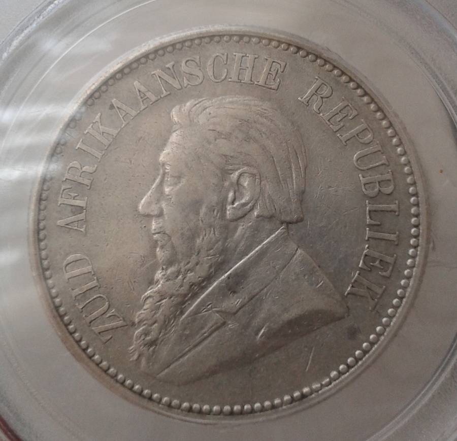 Scarce 1893 ZAR Kruger silver 2 1/2 Shillings PCGS VF35