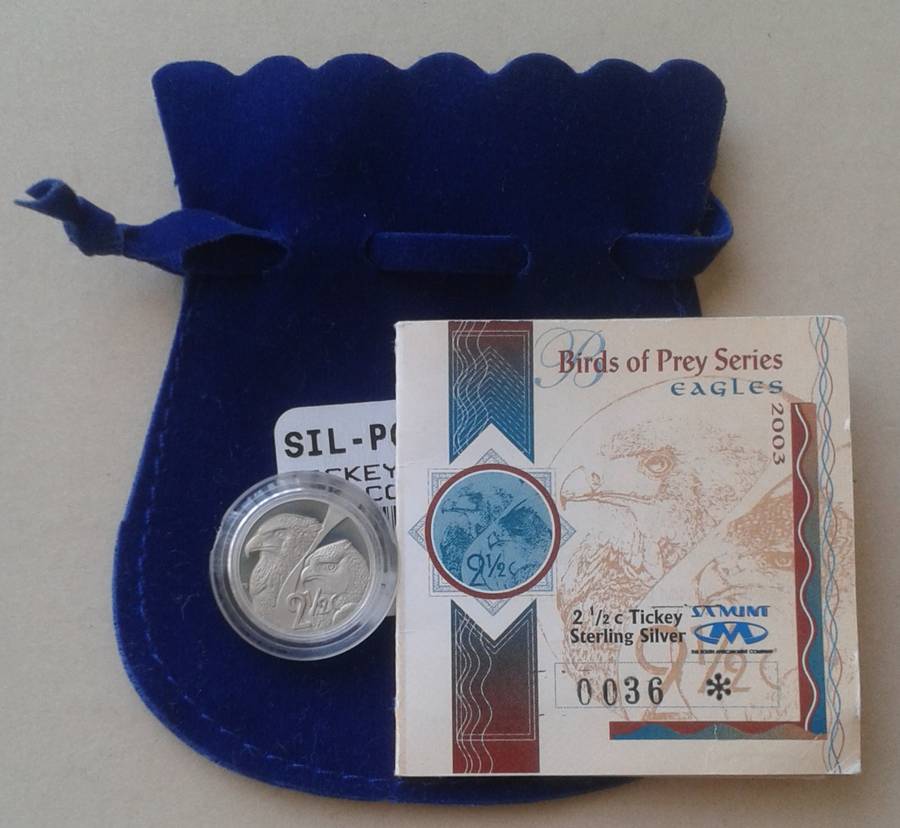 Nice 2003 Eagles proof silver 2 1/2c in S.A Mint bag incl.certificate