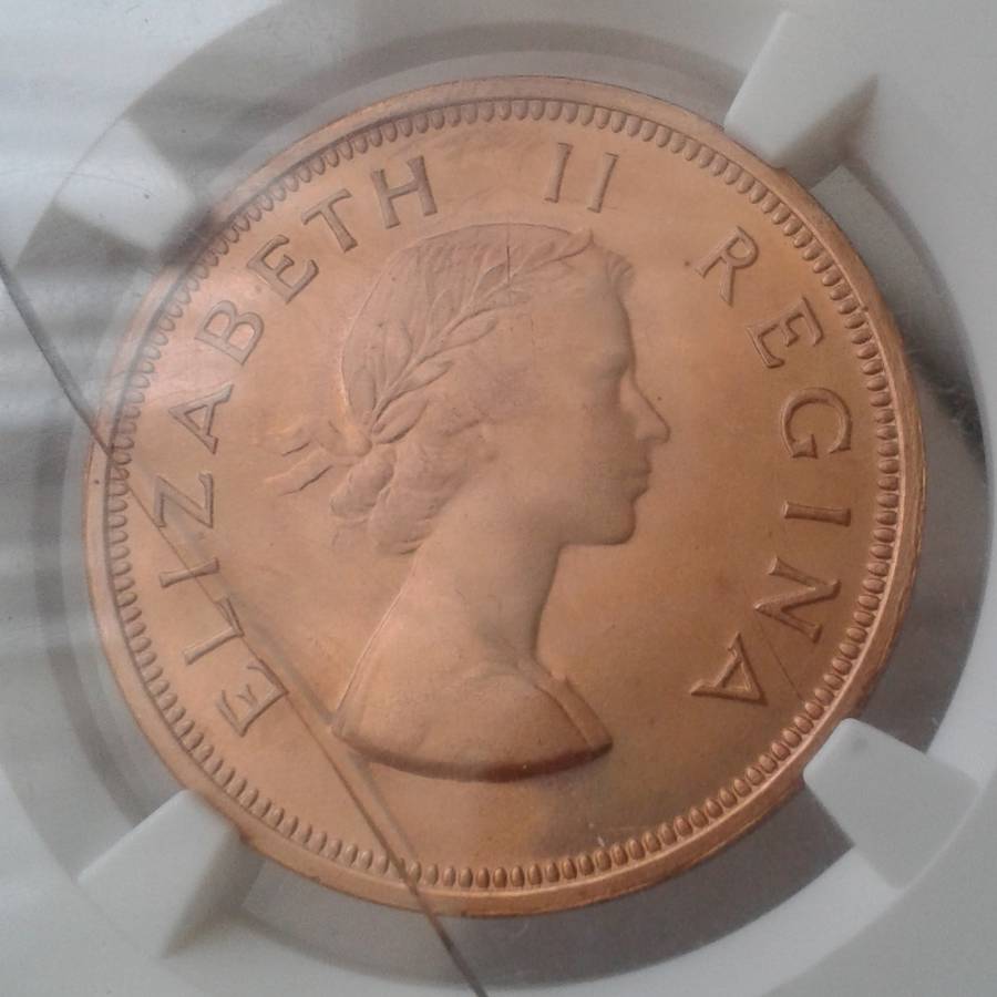 Nice 1955 union proof penny NGC PF65 RD (mintage: 2850)- Case cracked
