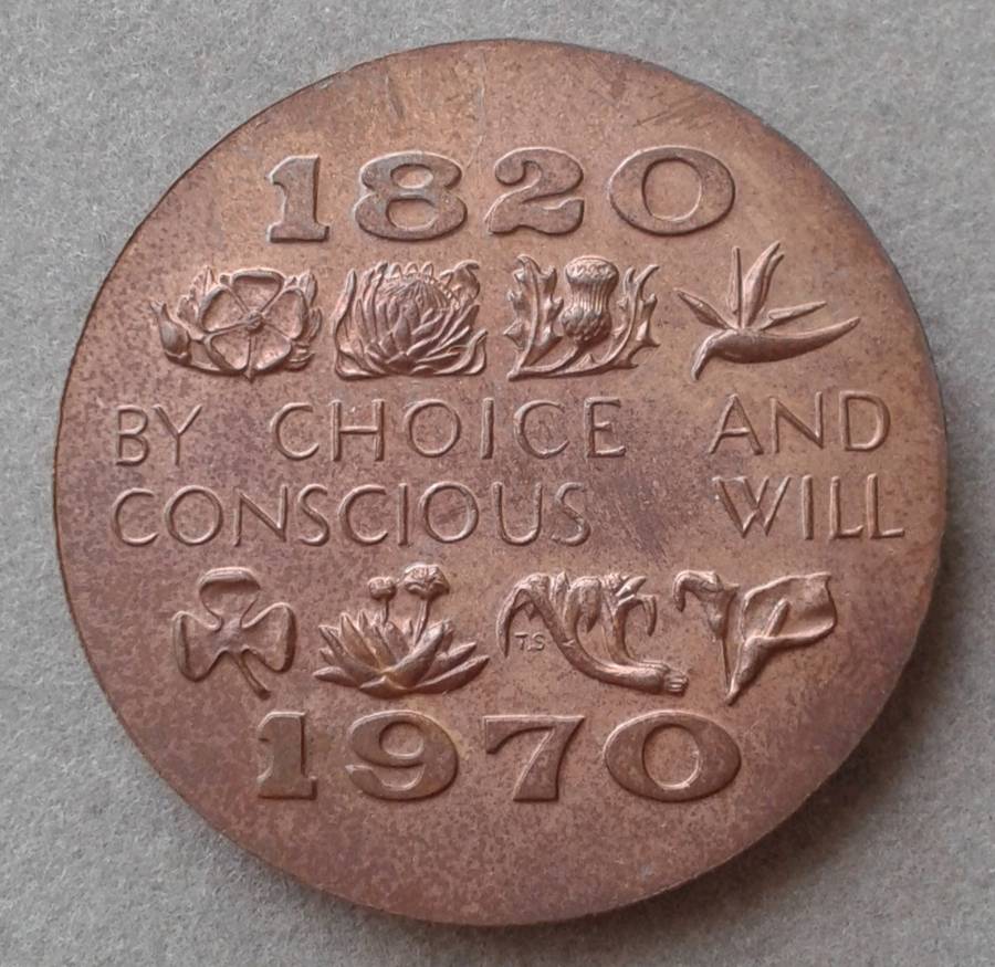 1970 - 1820 Bronze medal - 150th anniversary of British settlers at Algoa Bay
