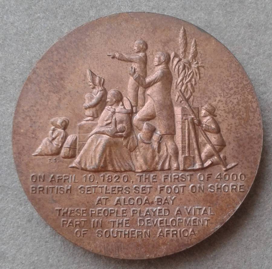 1970 - 1820 Bronze medal - 150th anniversary of British settlers at Algoa Bay