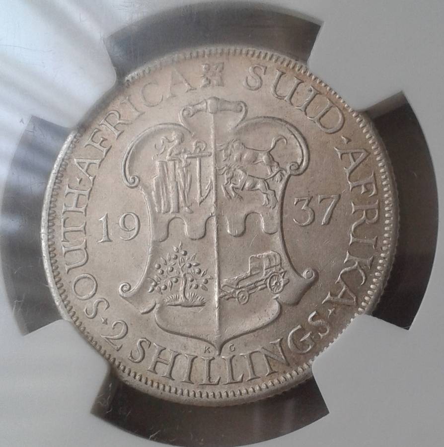 1937 Union silver 2 Shillings NGC AU50
