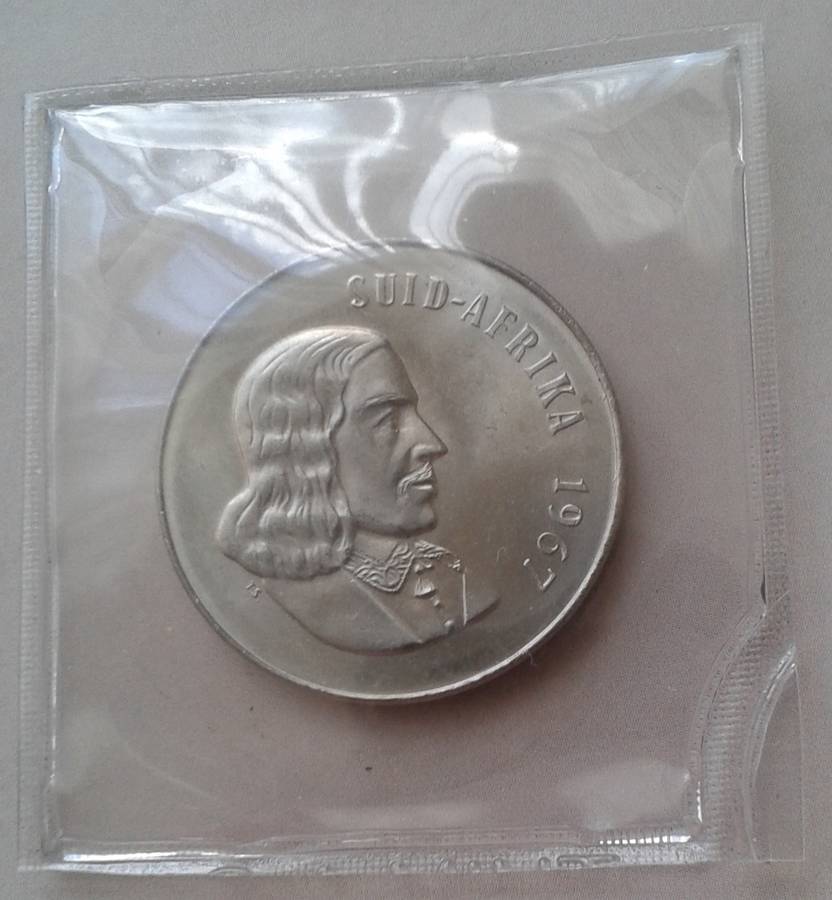 Uncirculated 1967 Afrikaans nickel 50c (low mintage)