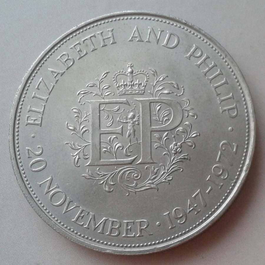 1972 Elizabeth & Philip silver wedding british crown