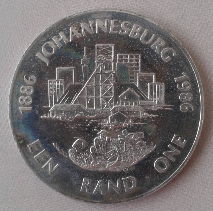 Nice 1986 JHB Mining uncirculated silver R1