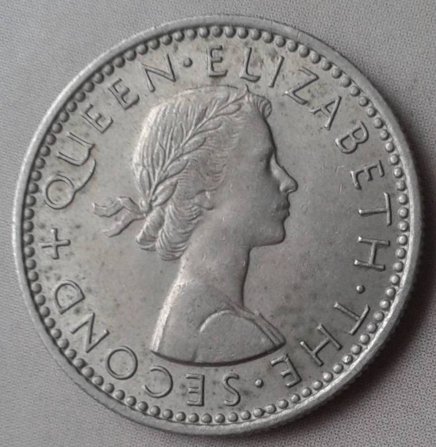 Decent 1957 Rhodesia & Nyasaland sixpence