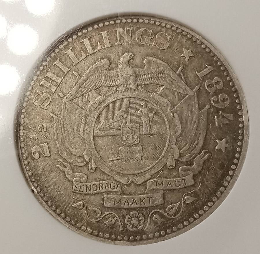 Nice 1894 ZAR Kruger silver 2 1/2 Shillings NGC XF40 (High cat value)