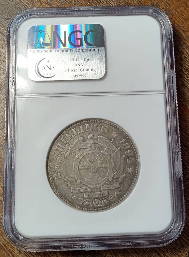 Nice 1894 ZAR Kruger silver 2 1/2 Shillings NGC XF40 (High cat value)
