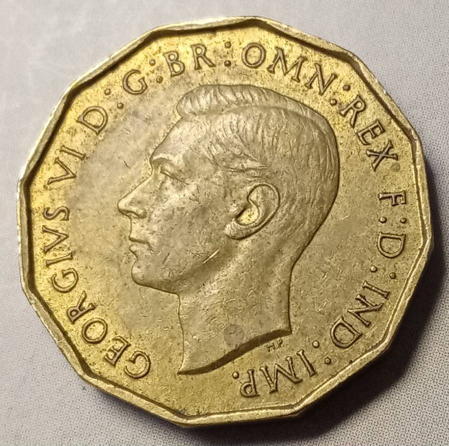 Nice 1937 British threepence