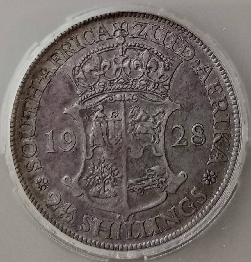 1928 Union silver 2 1/2 Shillings SANGS VF20