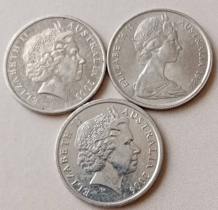 Lot of x3 Australian 5c coins