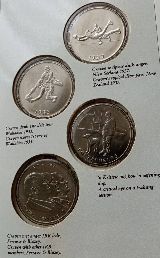 Danie Craven 50 years commemorative medal set in booklet