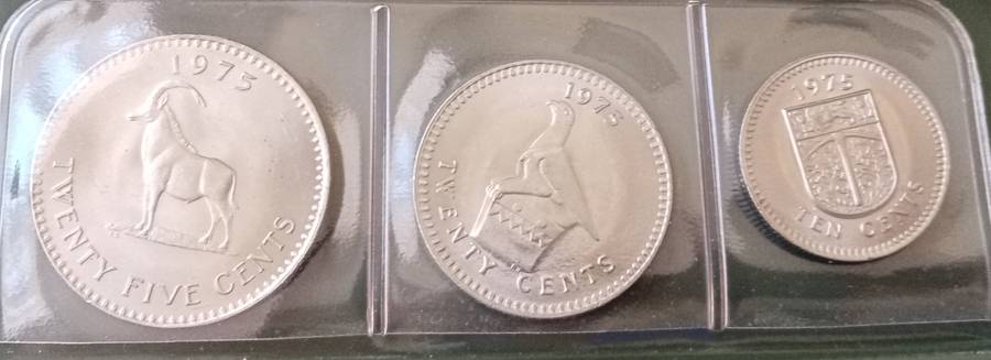 1970s Rhodesia uncirculated set in green folder.