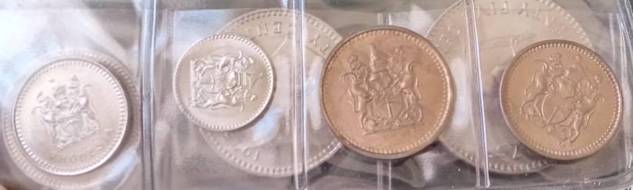 1970s Rhodesia uncirculated set in green folder.