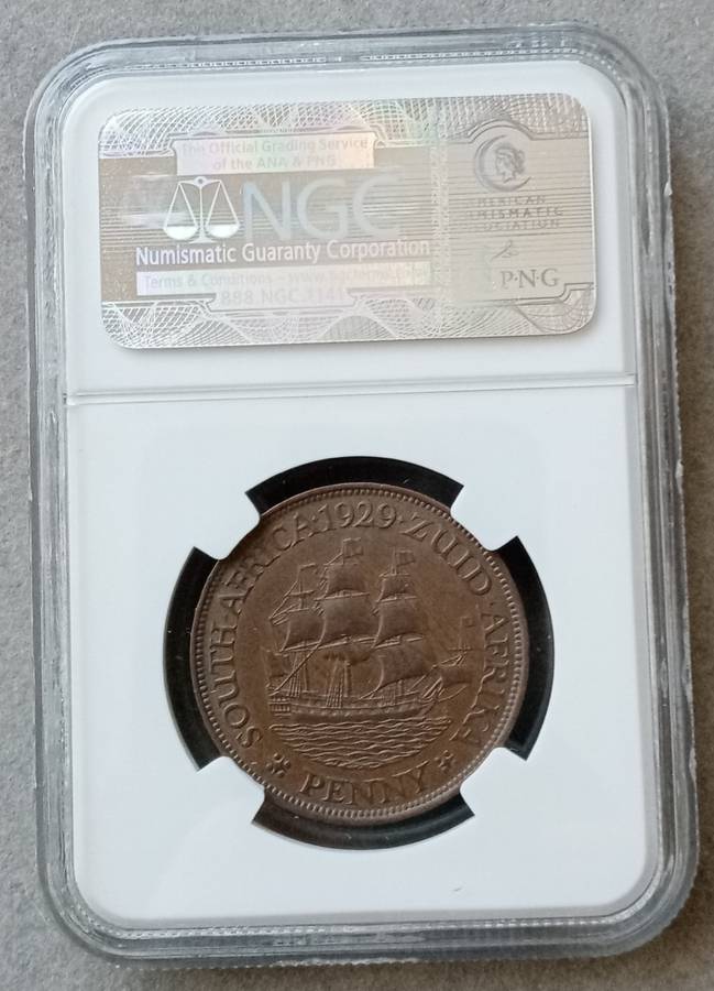 1929 Union penny NGC AU55 BN