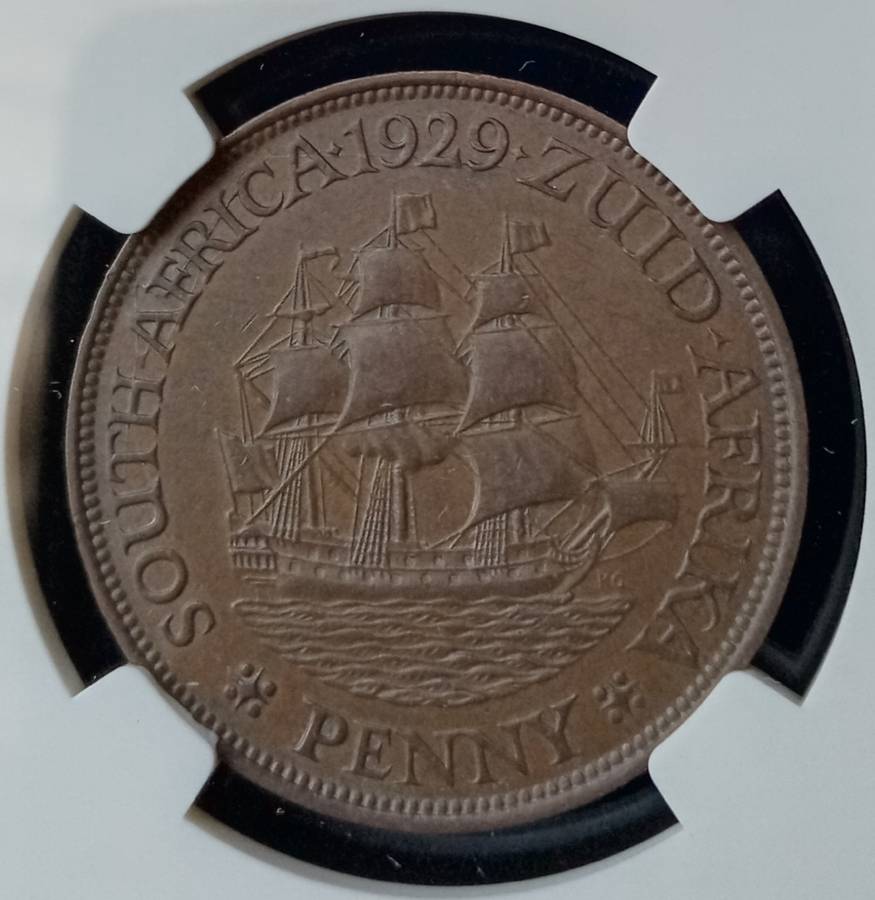 1929 Union penny NGC AU55 BN
