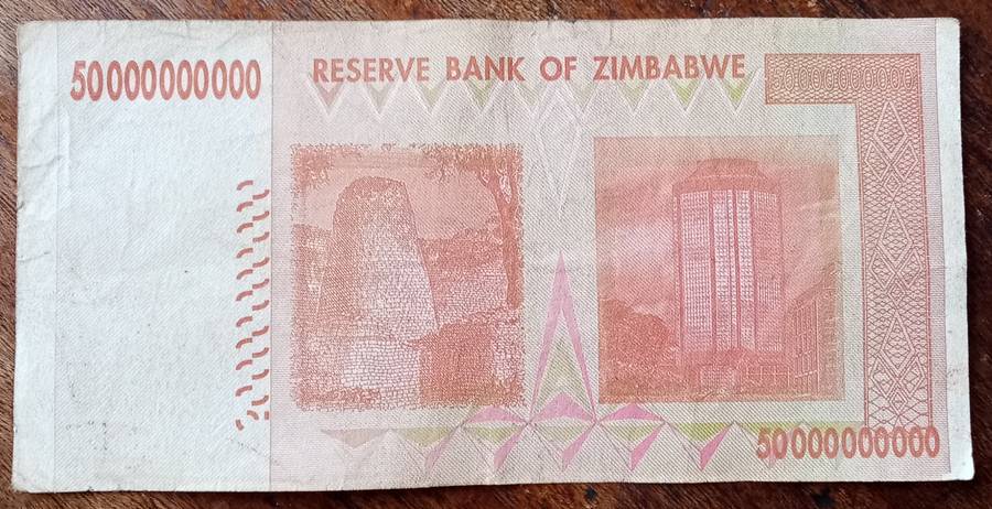 Zimbabwe 2008 Fifty Billion dollars