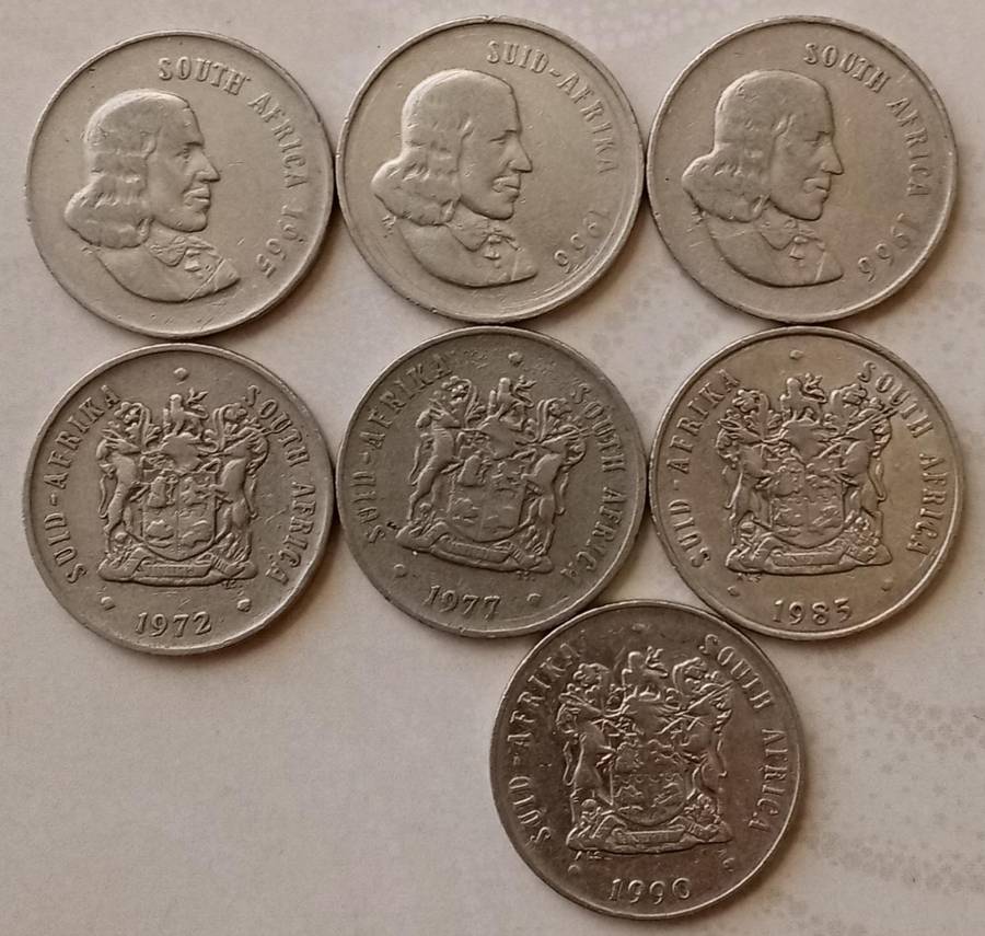 Lot of x7 Republic nickel 20c coins
