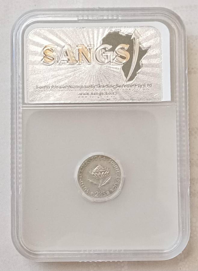 Scarcer 1964 silver 2 1/2c SANGS MS63 (low mintage).