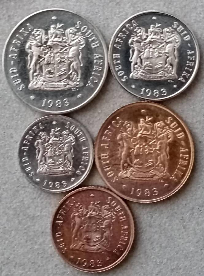 1983 Republic proof 20c-1c (5 coins)