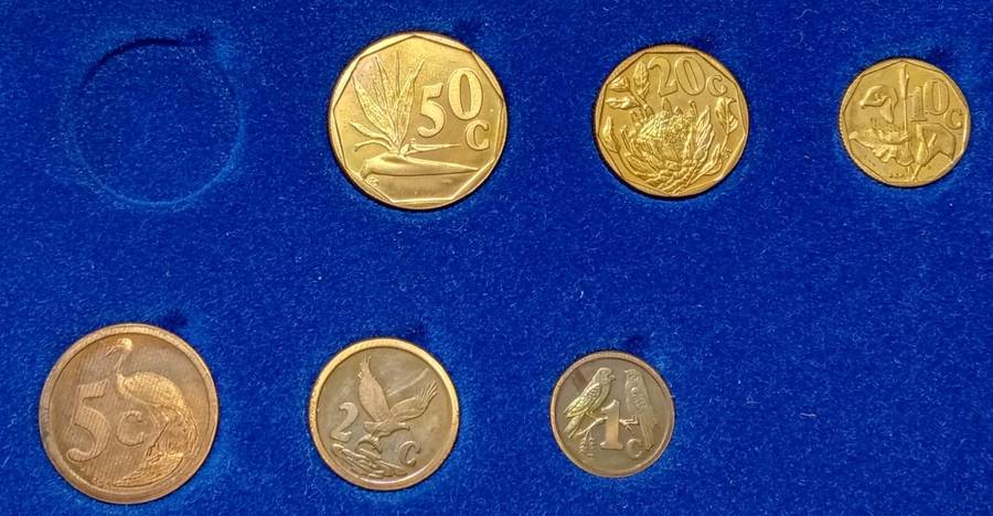 1990 Republic partial proof set (50c-1c) in box (mintage: 10239)