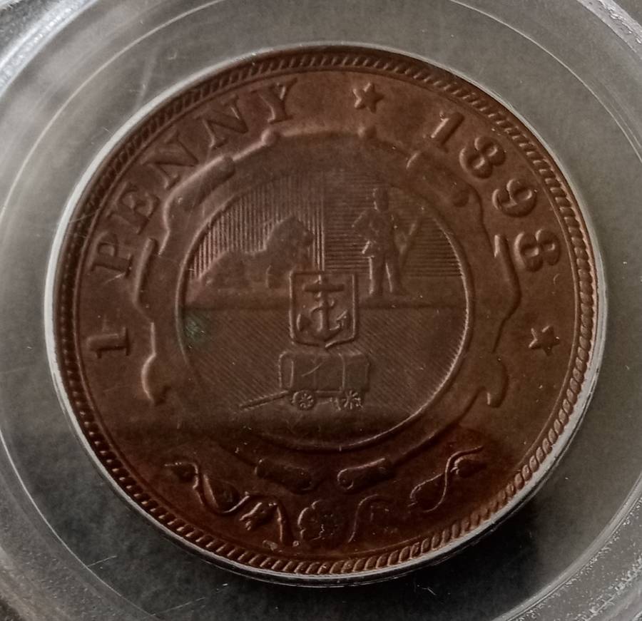 1898 ZAR Kruger penny PCGS MS63 BN