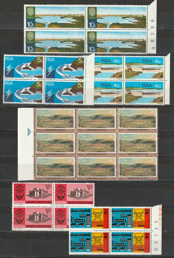 RSA - 1966/1974  All commemorative issues in blocks   **MNH**
