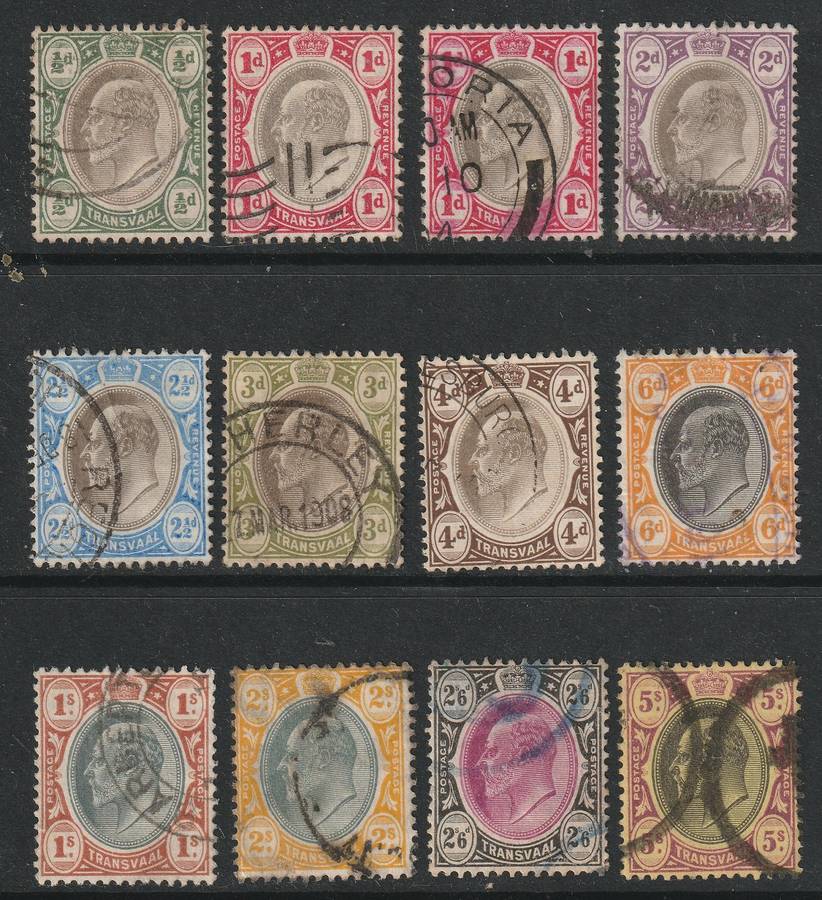 TRANSVAAL - 1904-1909 Issue  Complete set to 5s VF USED