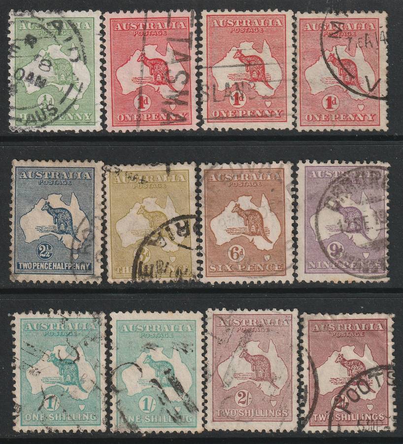 AUSTRALIA - Excellent ROOS selection, different watermarks VF USED
