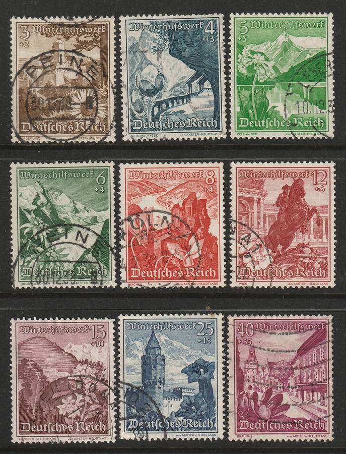 GERMANY - 1938  Charity Stamps Issue Complete set VF USED