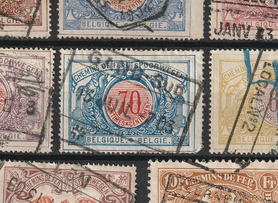 BELGIUM -  Railway Parcel Post Stamps Issues part sets VF USED
