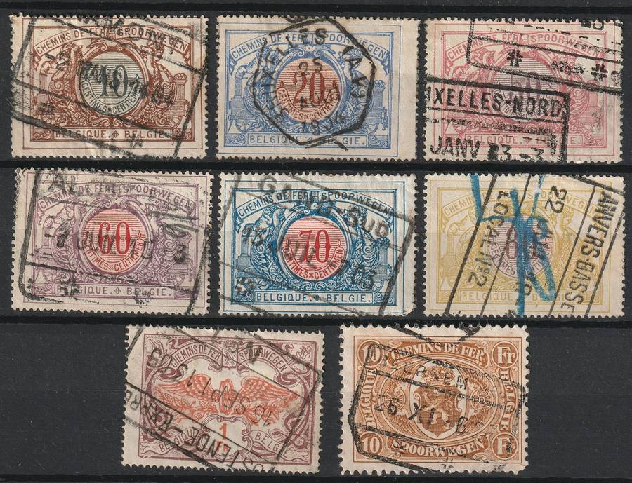 BELGIUM -  Railway Parcel Post Stamps Issues part sets VF USED