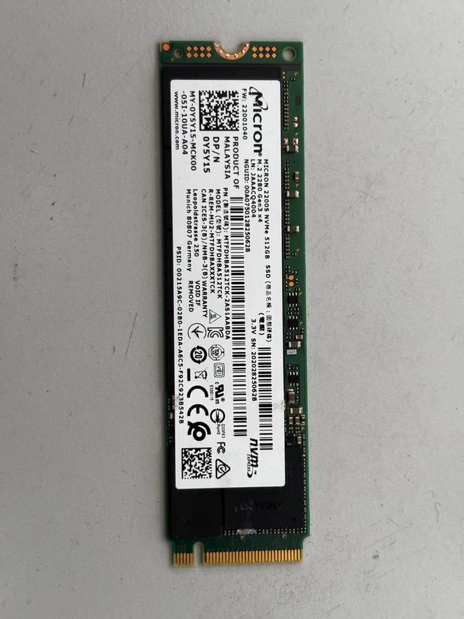 NVMe - 512GB Micron SSD