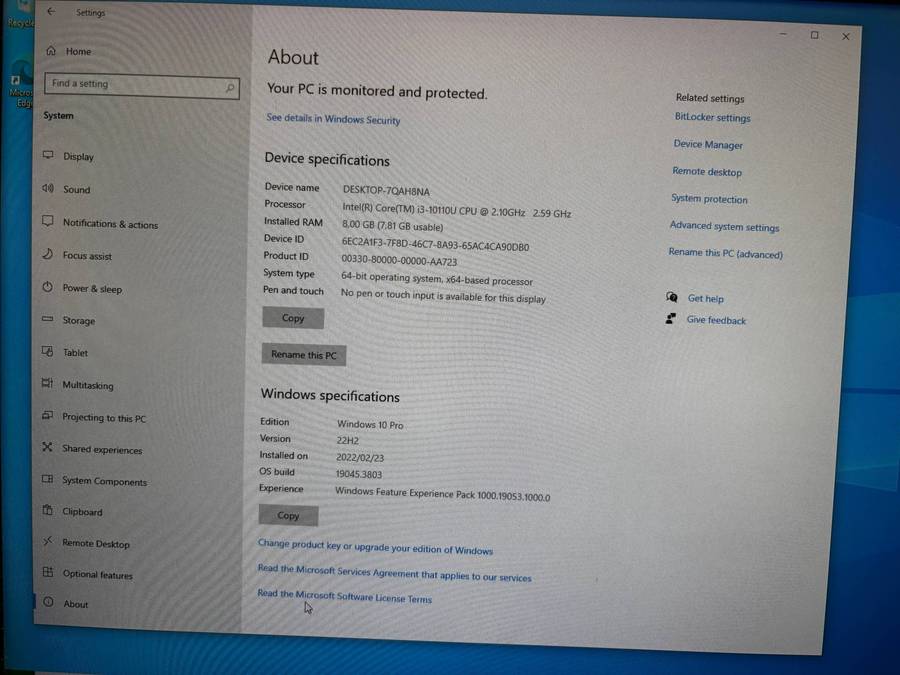 Intel NUC mini PC i3 10th Gen