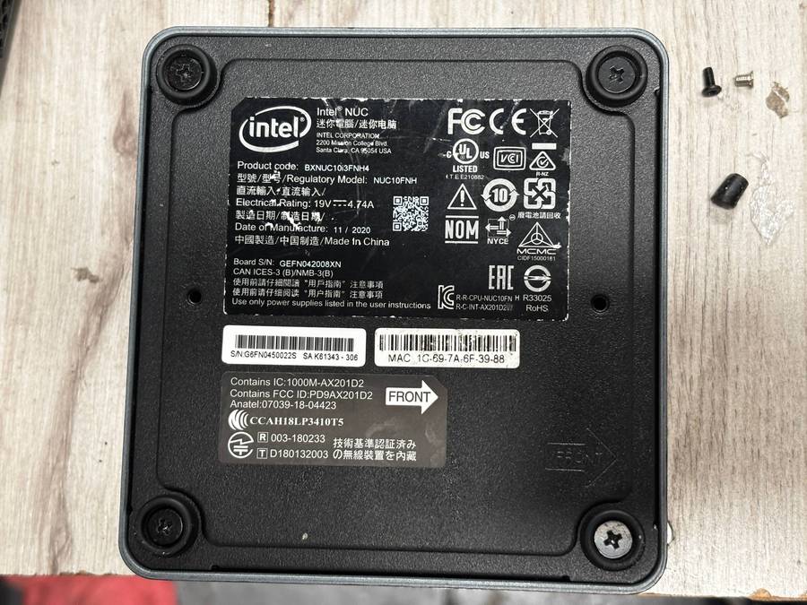 Intel NUC mini PC i3 10th Gen