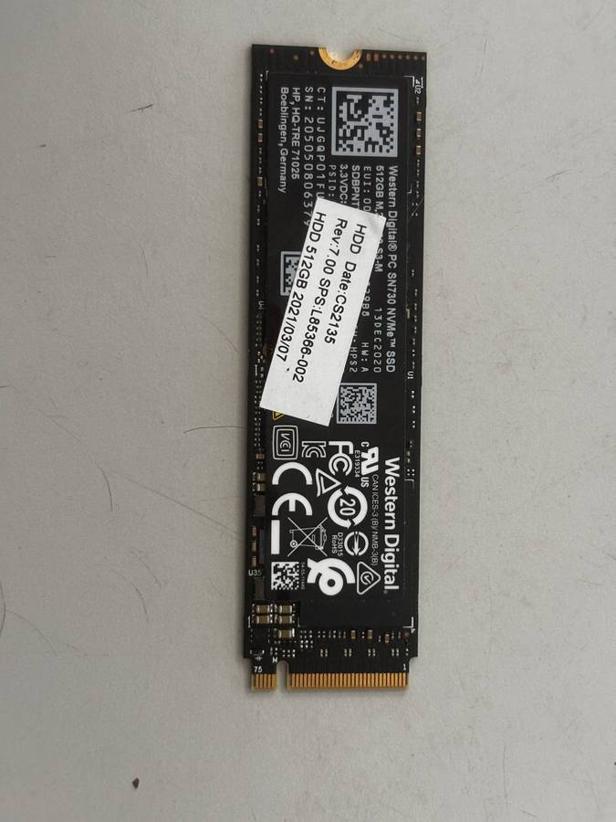 NVMe - 512GB Western Digital