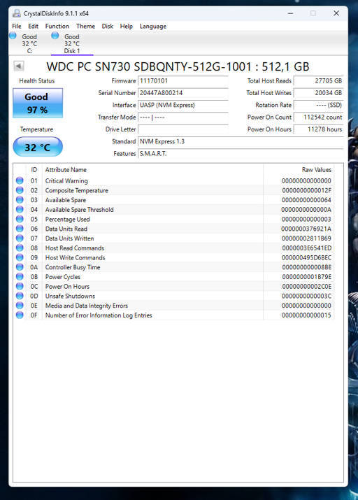 NVMe - 512GB Western Digital
