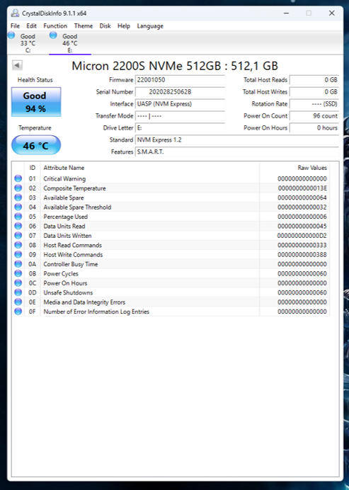 NVMe - 512GB Micron SSD