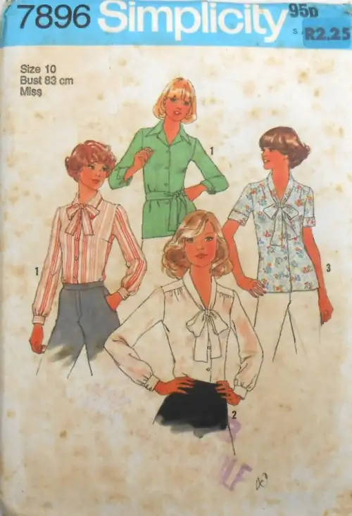 SIMPLICITY 7896 SET OF BLOUSES SIZE 10 BUST 83 CM COMPLETESIMPLICITY 7896 SET OF BL-  SEWING PATTERN