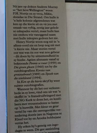 Ken op die kierie deur P.H. Nortje. Outobiodrafiese stories.