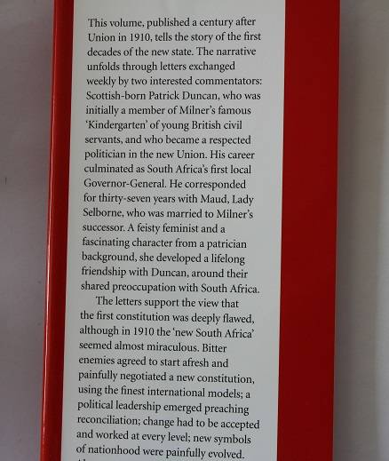 Friendship and Union: The South African letters of P. Duncan and M. Selborne 1907-1943 VRS series 41