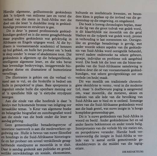 Nuwe geskiedenis van Suid-Afrika in woord en beeld redakteurs T Cameron en S.B. Spies