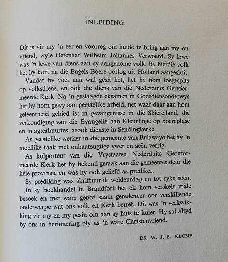 Wilhelm Johannes Verwoerd deur Mev. S.A. Joubert Verwoerd