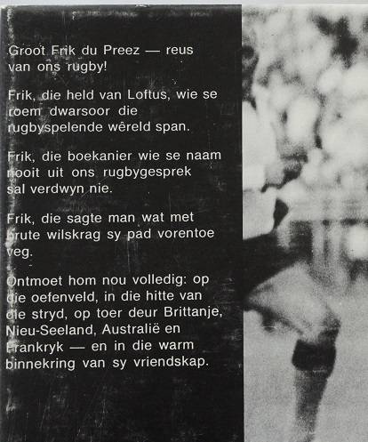 Frik du Preez. Rugbyreus deur Leon Gouws